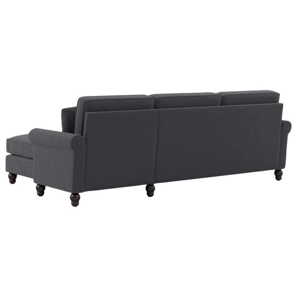 Bush Coventry 2-Piece Right Facing Sofa Chaise in Dark Gray