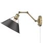 Golden Lighting Orwell 1-Light Wall Sconce in Aged Brass and Black, , large