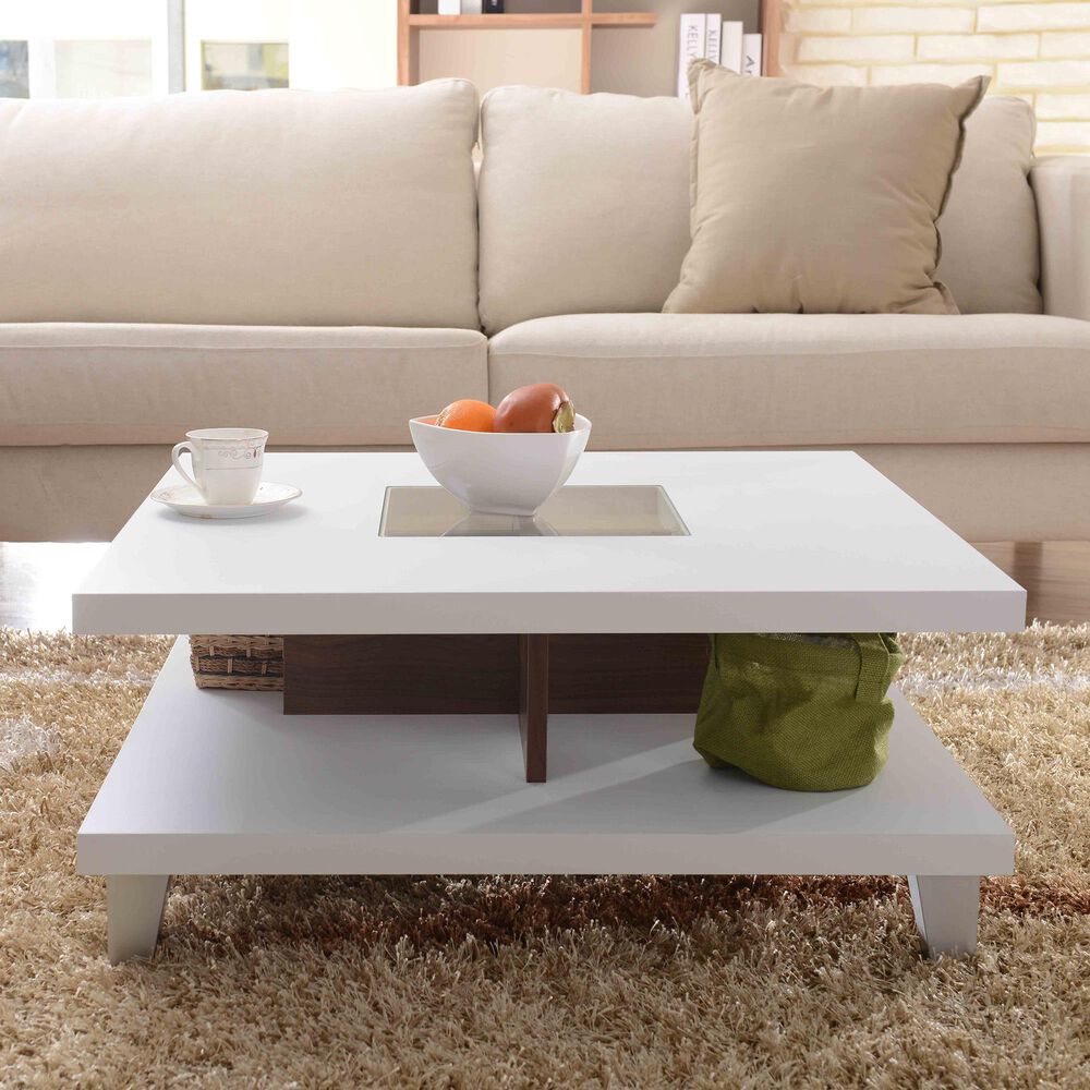 Furniture of America Humphrey Storage Coffee table in White, , large