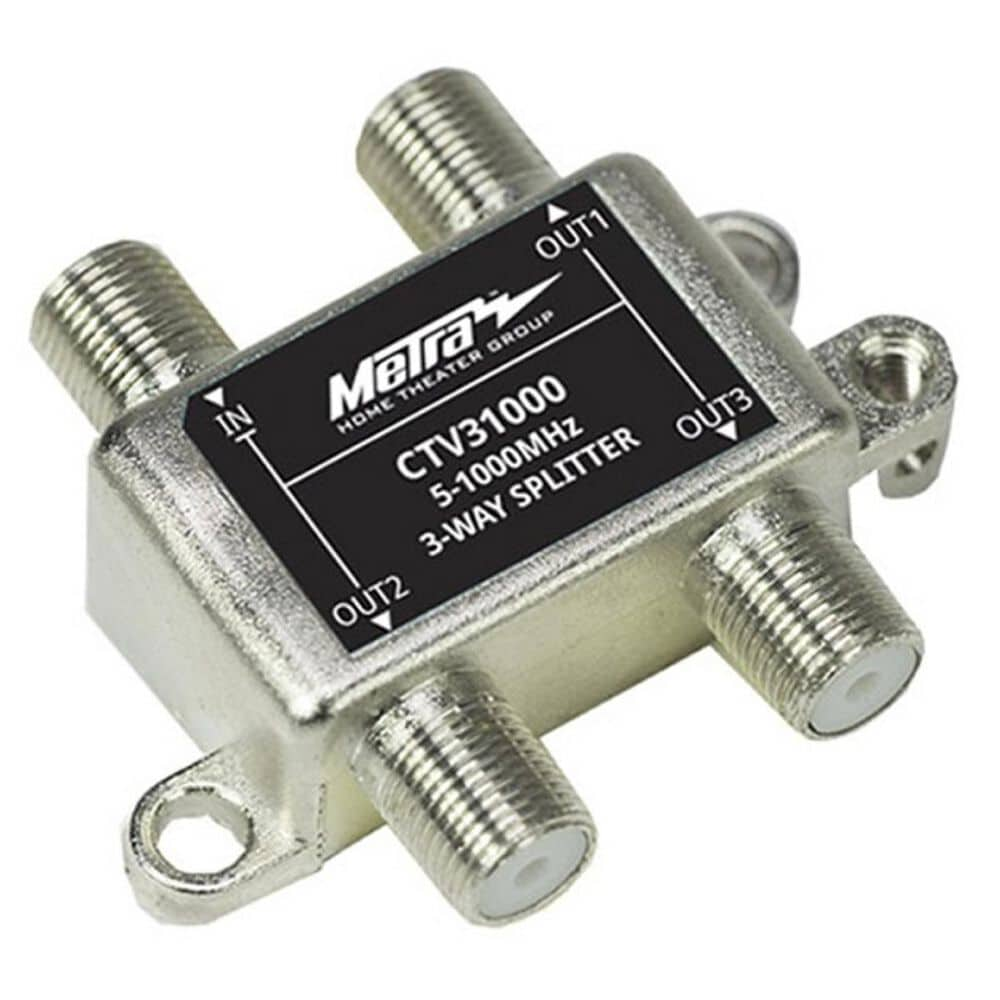 MetraAV 3 Way TV Splitter Cable in Nickel, , large