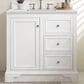 James Martin De Soto 36" Single Bathroom Vanity in Bright White with 3 cm Eternal Jasmine Pearl Quartz Top and Rectangular Sink, , large