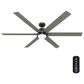 Hunter Gravity 72" Ceiling Fan with LED Light in Matte Black, , large