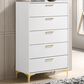 Pacific Landing Kendall 5-Drawer Chest in Gold and White, , large