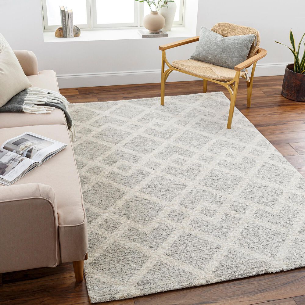 Surya Gavic 4&#39;3&quot; x 5&#39;11&quot; Ivory, Light Beige and Medium Gray Area Rug, , large