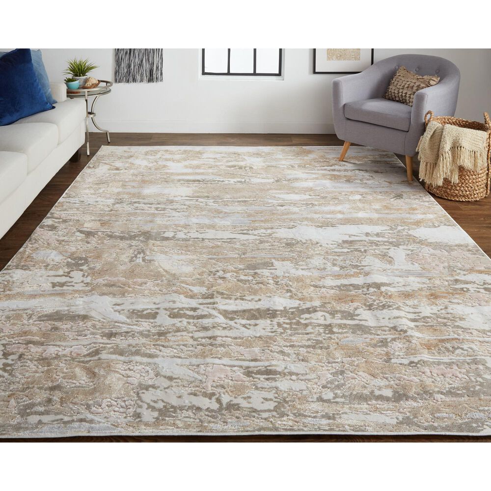 Feizy Rugs Laina Abstract 9&#39;8&quot; x 12&#39;8&quot; Beige and Gray Area Rug, , large