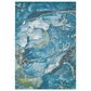 Kas Oriental Rugs Illusions Stone 3"3" x 4"11" Teal Area Rug, , large