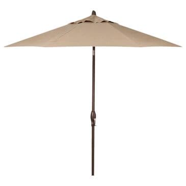 Garden Party 9" Heather Beige Auto Tilt Umbrella in Bronze Frame without Base, , large