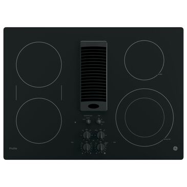 GE Appliances 30" Downdraft Electric Cooktop in Black, , large