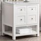 James Martin Breckenridge 30" Single Bathroom Vanity in Bright White with 3 cm Arctic Fall Solid Surface Top and Rectangular Sink, , large