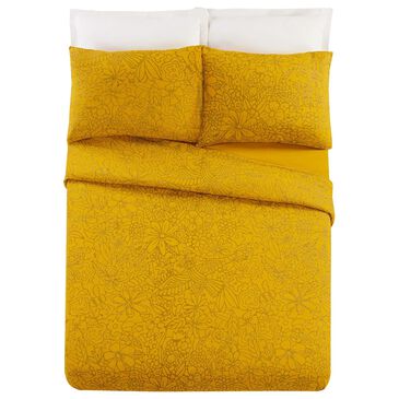 Peking Handicraft 3-Piece King Duvet Cover Set in Yellow, , large