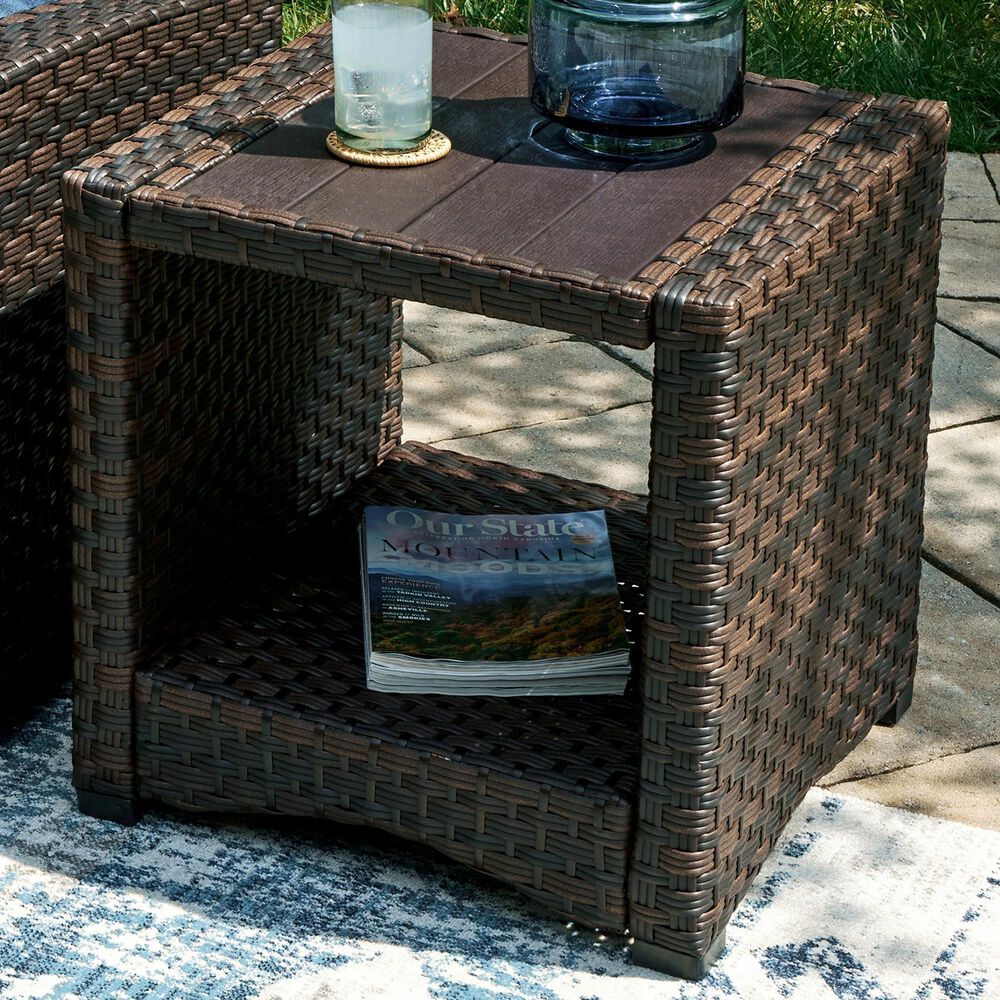 Signature Design by Ashley Windglow Patio End Table in Brown - Table Only, , large