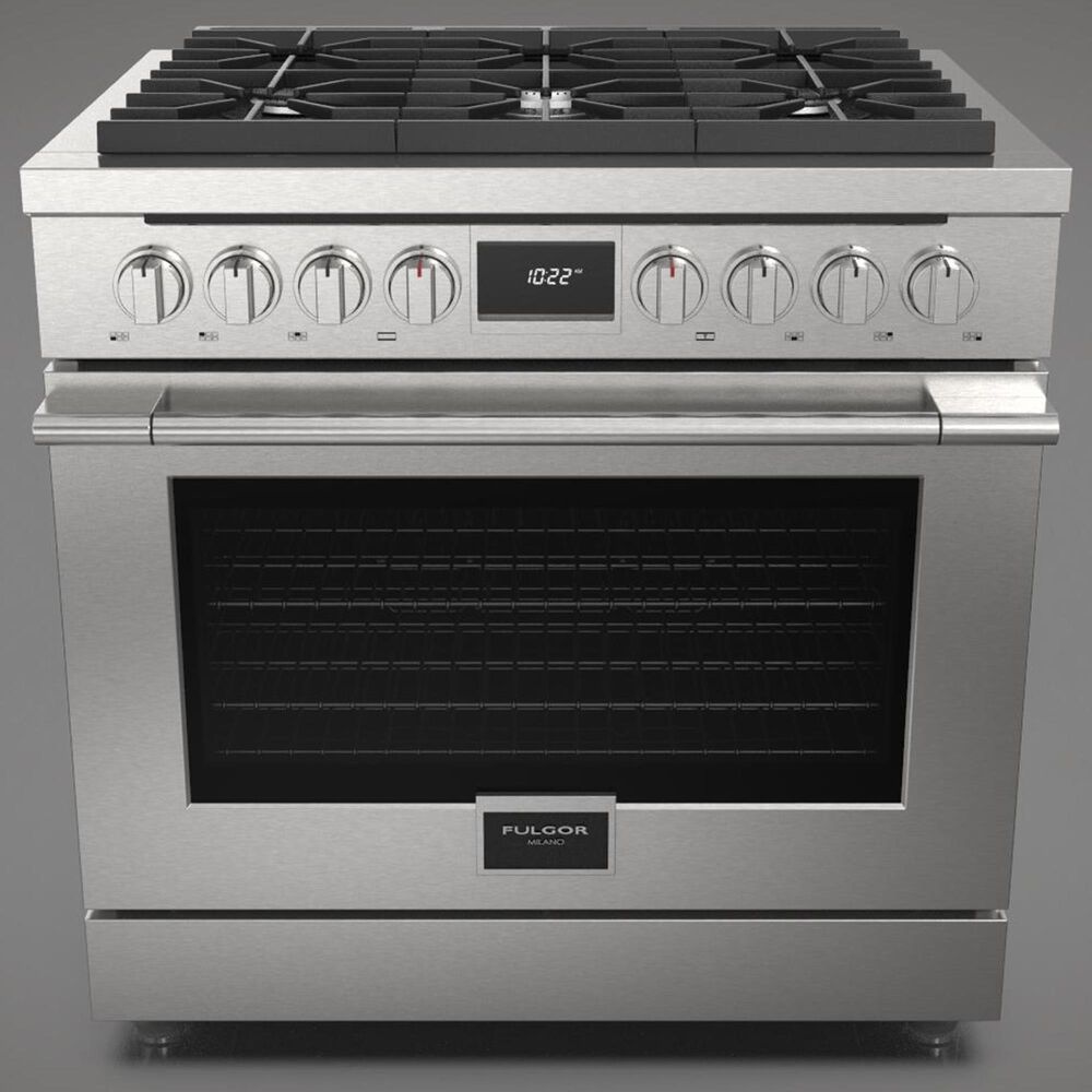 Fulgor Milano Accento 5.7 Cu. Ft. 36" Professional Dual Fuel Range in Stainless Steel, , large