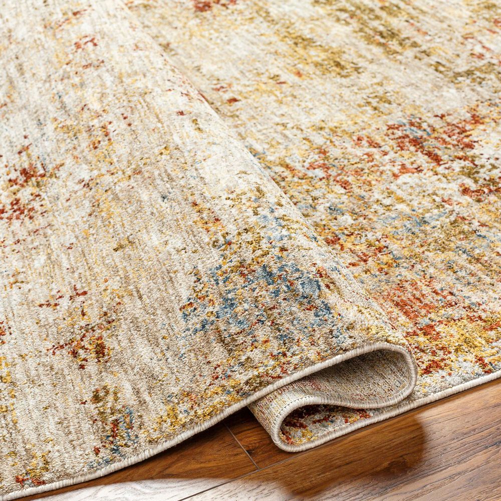 Surya Mona Lisa Abstract 7&#39;10&quot; x 10&#39;3&quot; Tan, Mustard, Olive, Sage, Brick Red, Dark Blue and Burgundy Area Rug, , large