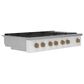 Cafe 48" Natural Gas Rangetop with Integrated Griddle in Matte White and Brushed Bronze, , large