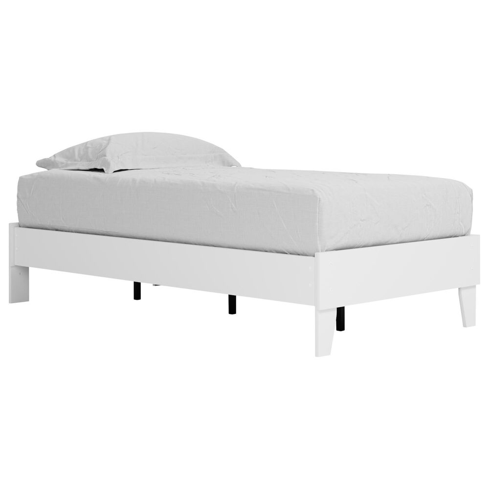 Signature Design by Ashley Piperton Twin Platform Bed in Matte White, , large