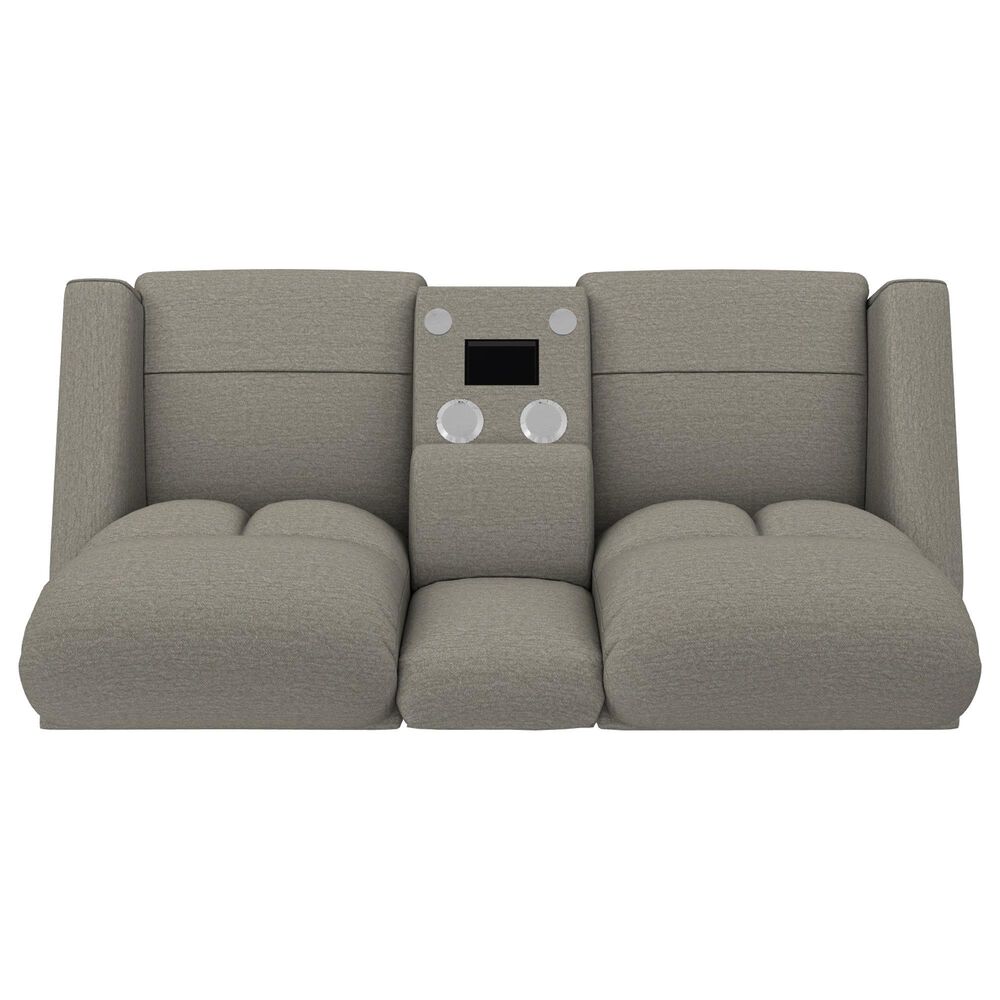 La-Z-Boy Hawthorn Power Reclining Console Loveseat with Headrest and Lumbar in Roma Storm, , large