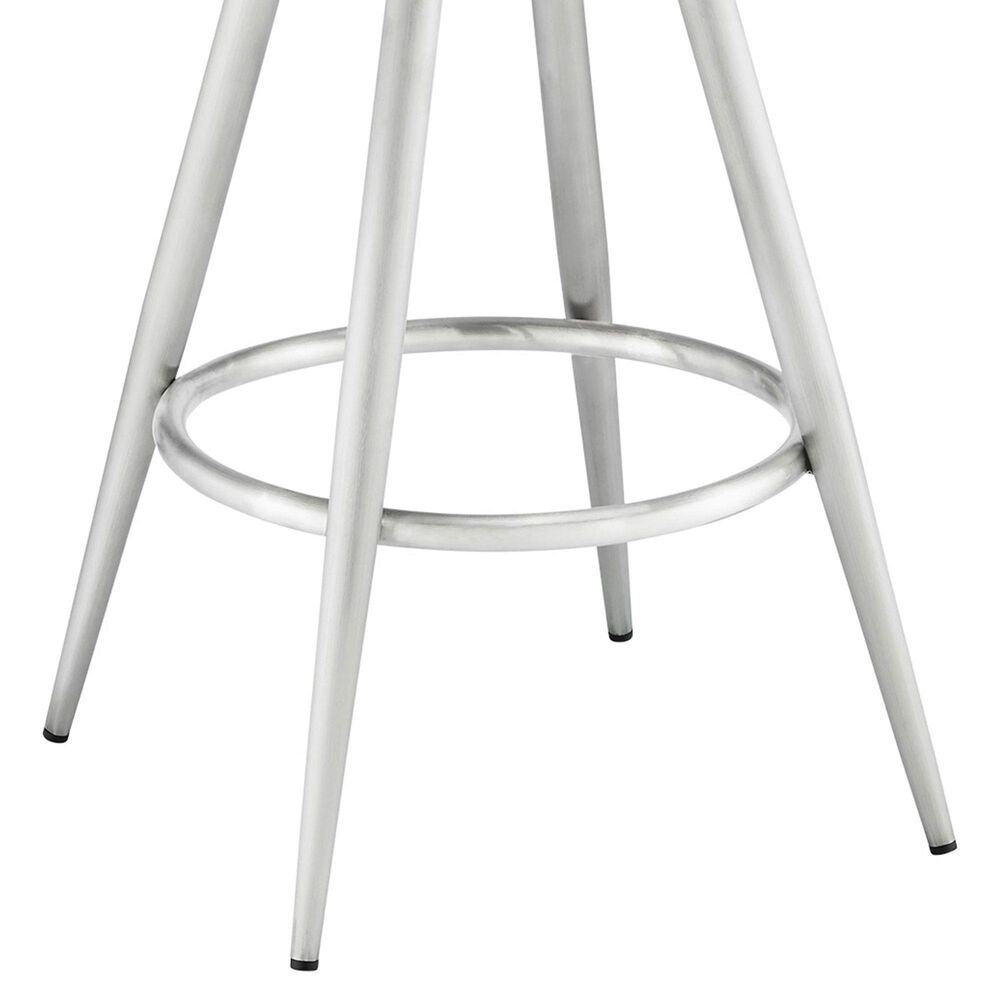 Blue River Charlotte Swivel Barstool with White Cushion in Brushed Stainless Steel, , large