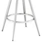 Blue River Charlotte Swivel Counter Stool with White Cushion in Brushed Stainless Steel, , large