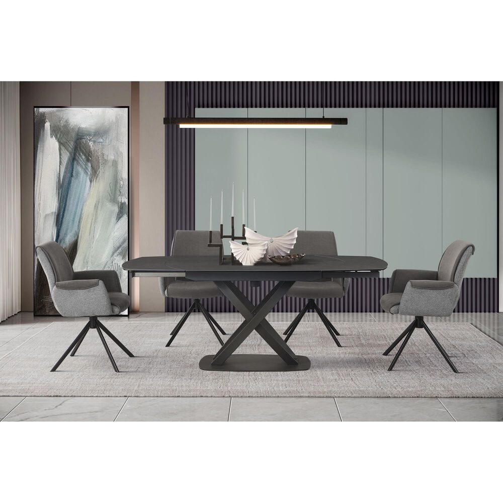 Global Furniture USA Dining Swivel Arm Chair in Dark Grey, , large