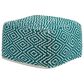 37B Brynnsen Pouf in Teal and Ivory, , large