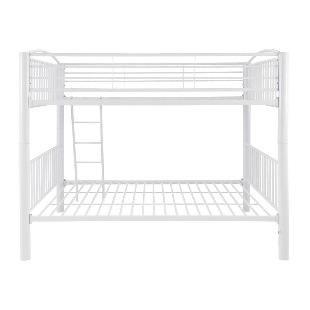 Linden Boulevard Full over Full Heavy Metal Bunk Bed in White, , large