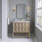 James Martin Emmeline 36" Single Bathroom Vanity in Pebble Oak with 3 cm Arctic Fall Solid Surface Top and Rectangular Sink, , large