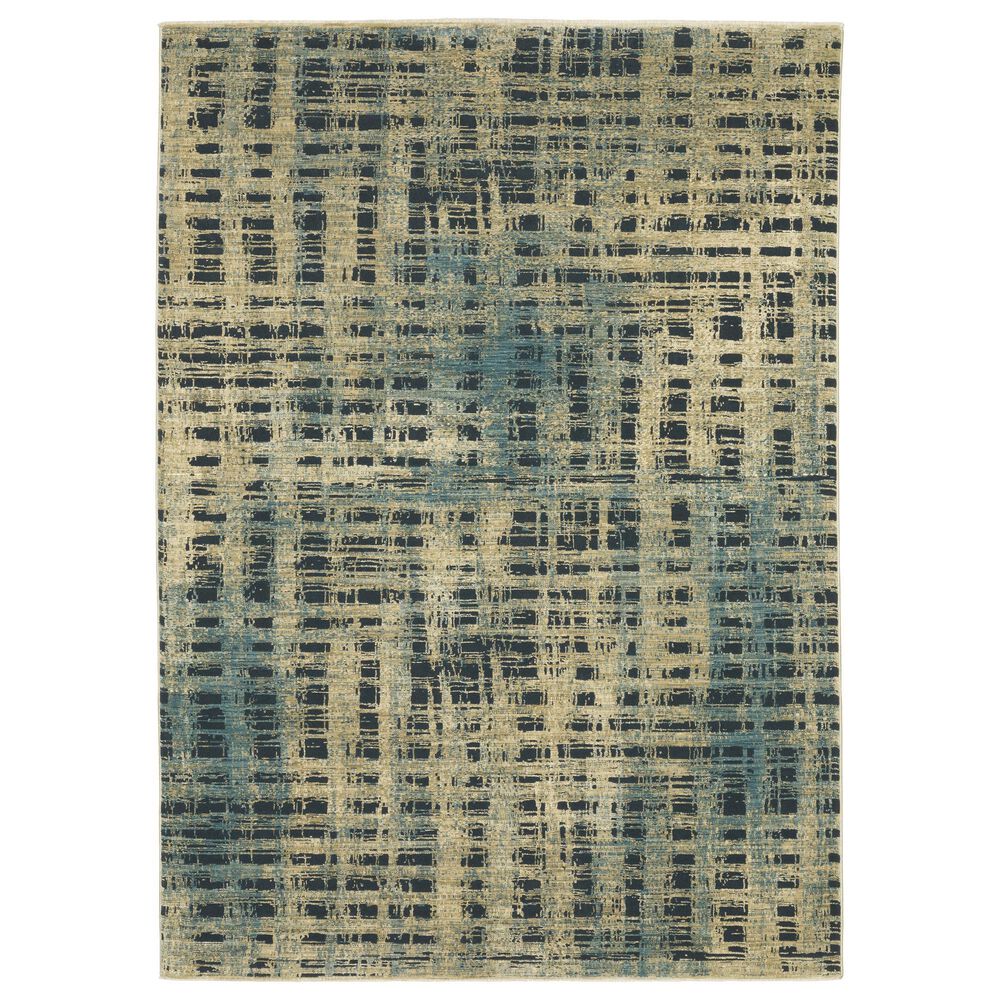 Oriental Weavers Reed RE07B 6"7" x 9"6" Beige and Blue Area Rug, , large