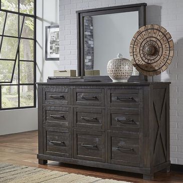 A-America Sun Valley 9 Drawer Dresser and Mirror in Charcoal, , large