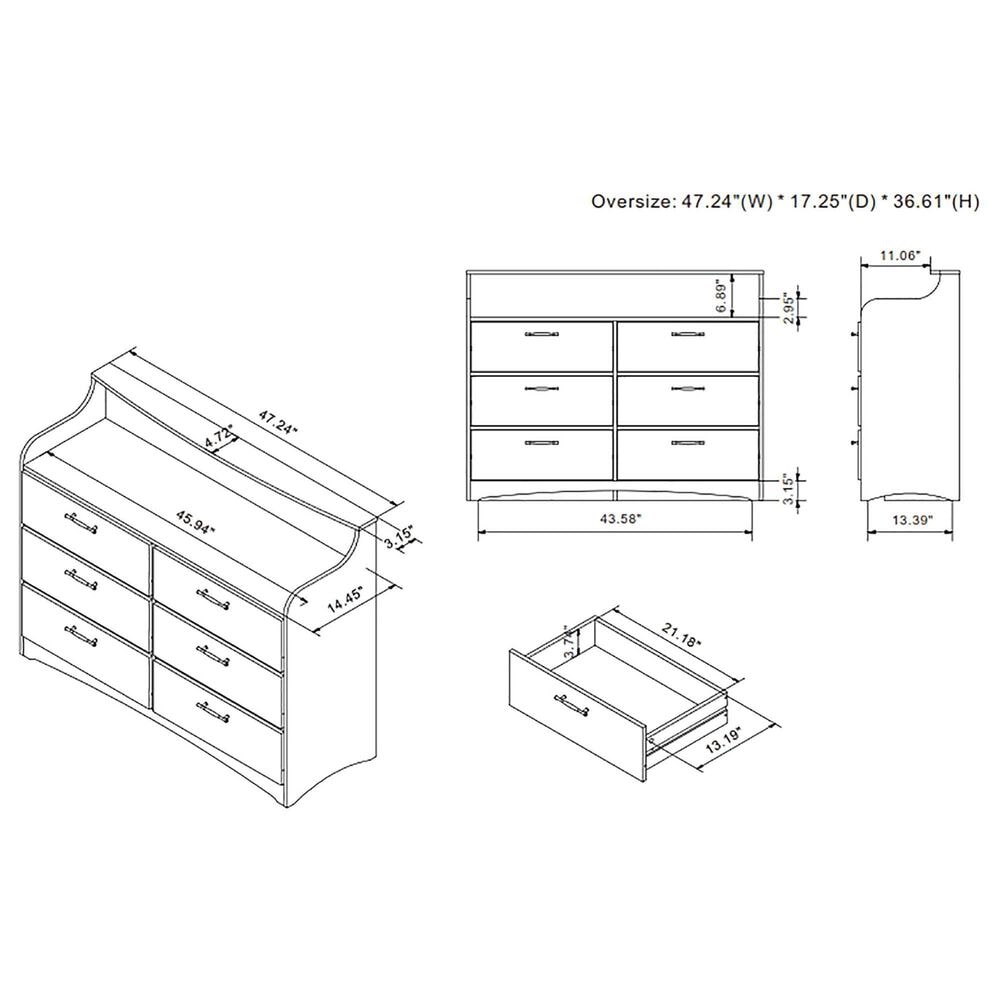 Furniture of America Kingsley 6-Drawer Dresser in Coastal White, , large