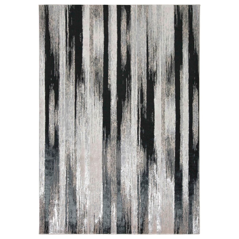 Feizy Rugs Micah 5" x 8" Black and Silver Area Rug, , large