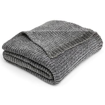Demdaco Comfort Chenille 50" x 60" Throw Blanket in Charcoal, , large