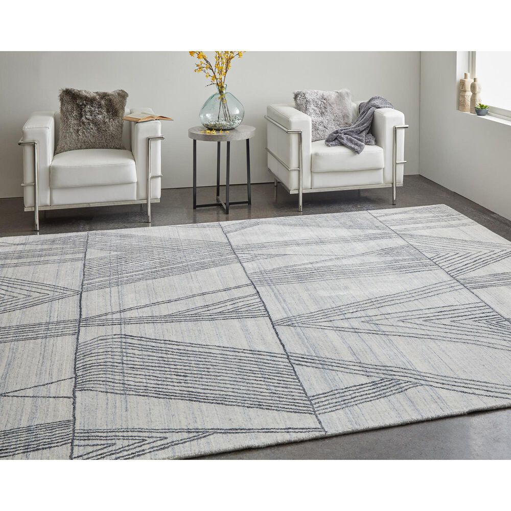 Feizy Rugs Whitton 8&#39; x 10&#39; Ivory and Black Area Rug, , large