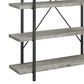 Pacific Landing Cole 5-Shelf Bookcase Grey Driftwood and Gunmetal, , large