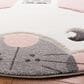 Safavieh Carousel 5"3" Round Pink and Grey Kids  Area Rug, , large