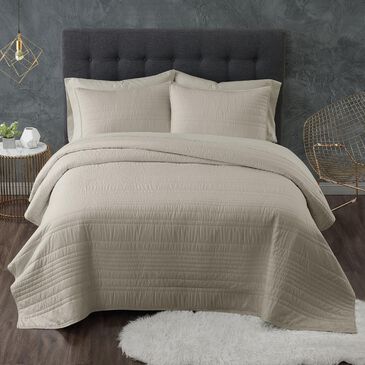 Pem America Truly Calm Antimicrobial 3-Piece King Quilt Set in Khaki, , large
