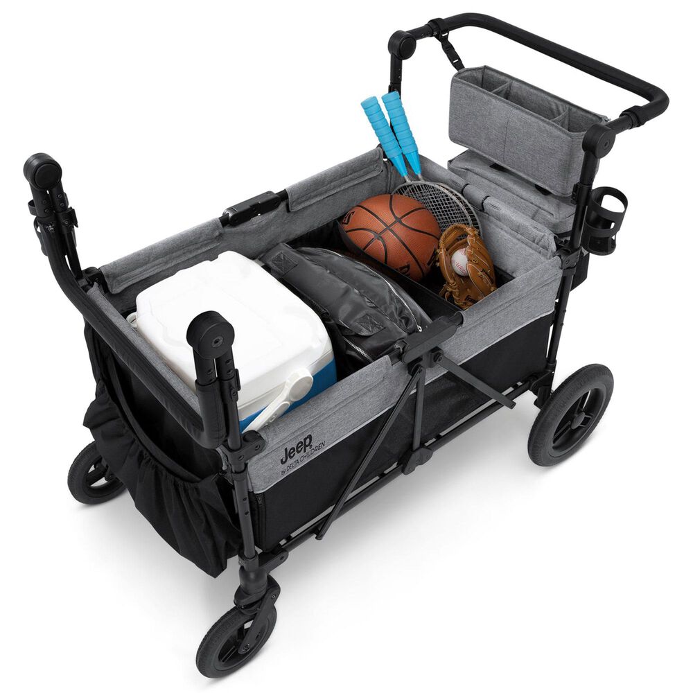 Delta Jeep Wrangler Deluxe 4-Seater Stroller Wagon in Grey Shadow, , large