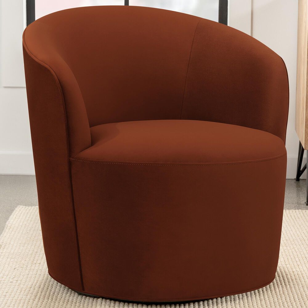 37B Joyce Swivel Accent Chair in Orange, , large