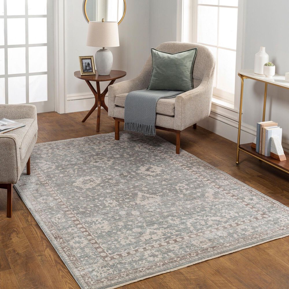 Surya Carlisle 3&#39;11&quot; x 5&#39;11&quot; Light Sage, Pale Blue, Light Gray and Ivory Area Rug, , large