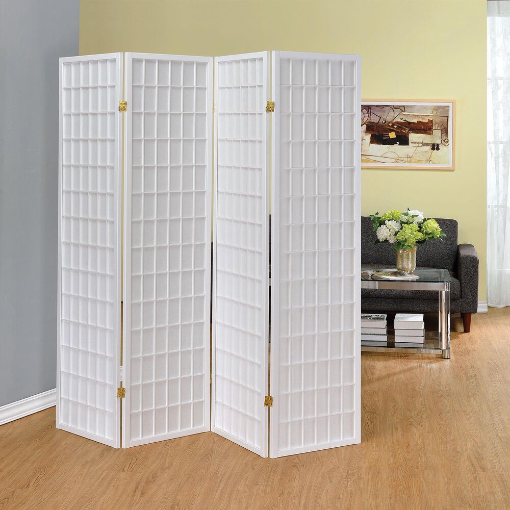 Pacific Landing Roberto 4-Panel Folding Screen in White, , large