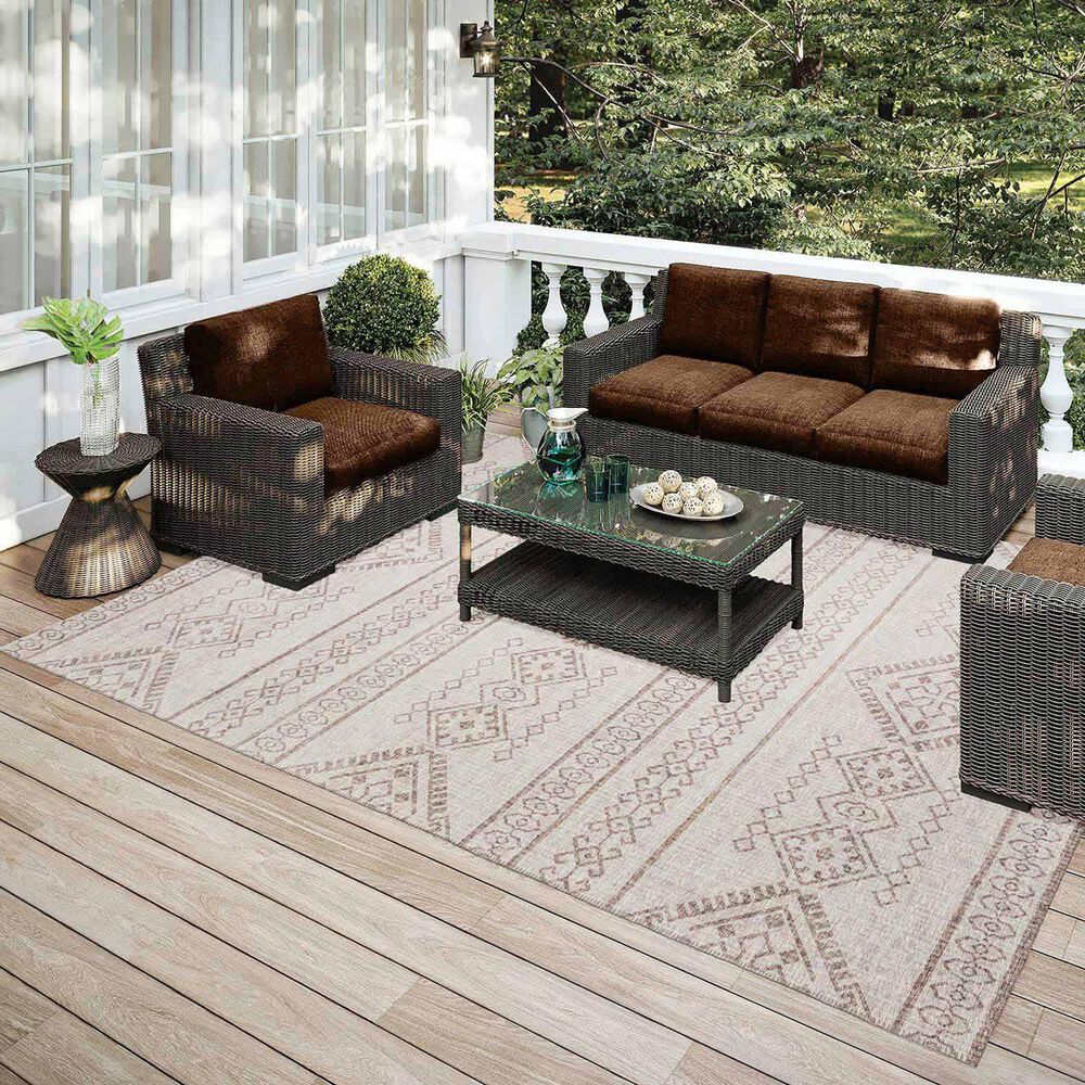 Dalyn Rug Company Sedona Southwestern 10&#39; x 14&#39; Putty Indoor/Outdoor Area Performance Rug, , large