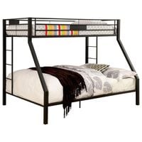 Furniture of America Francis Twin XL Over Queen Bunk Bed in Black