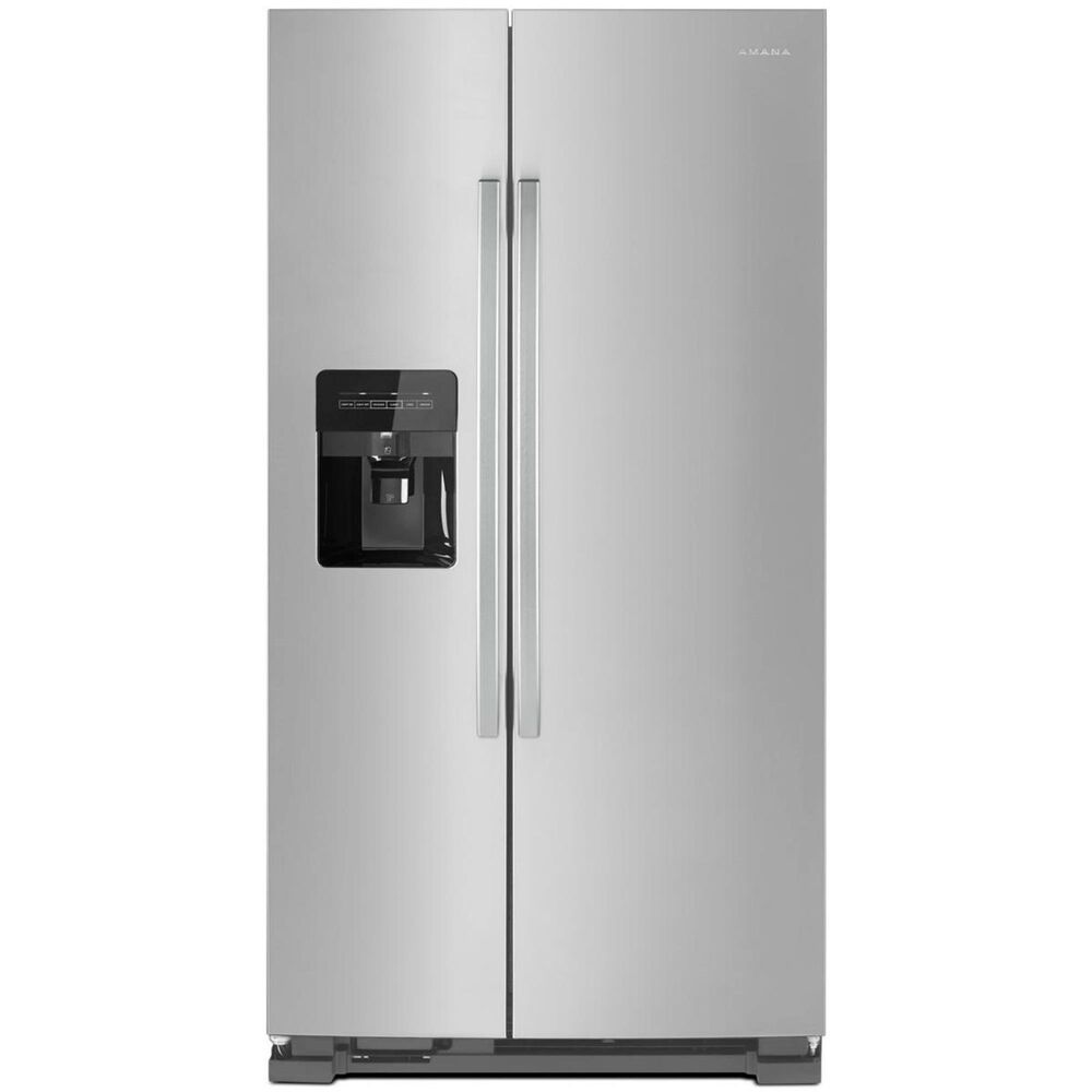 Amana 24.6 Cu. Ft. 35.5 Side-by-Side Refrigerator with Dual Pad External  Ice and Water Dispenser in Stainless Steel