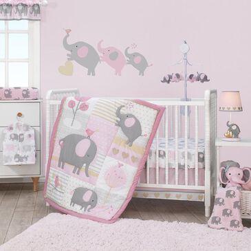 Lambs and Ivy Eloise 3-Piece Bedding Set in Pink, Gray, Gold and White, , large