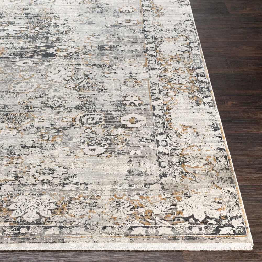 Surya Solar 12&#39; x 15&#39; Black, Gray, Charcoal, Saffron and White Area Rug, , large