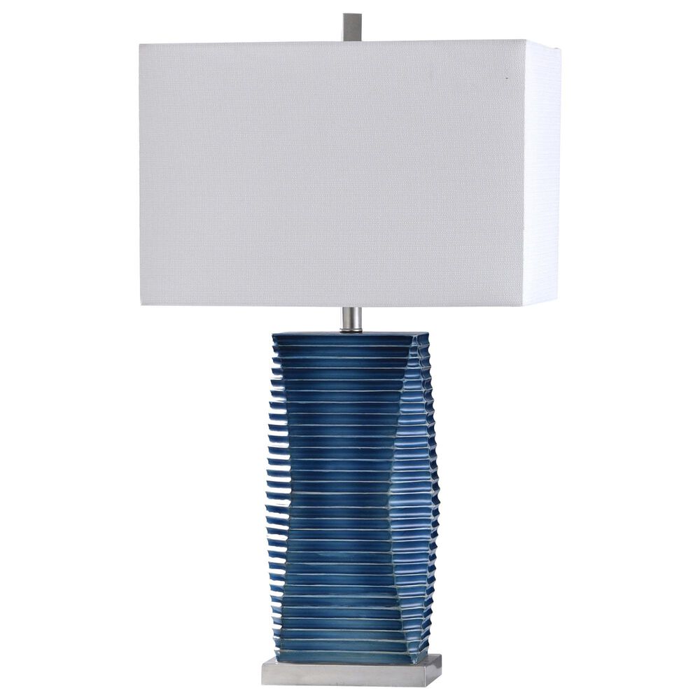 Flair Industries Table Lamp with Steel Base in Thame Blue, , large