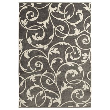Central Oriental Terrace Tropic Macala 7"10" x 9"10" Stone and Snow Area Rug, , large