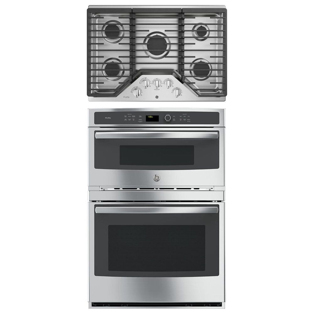 Download Ge Profile 2 Piece Kitchen Bundle With A 30 Gas Cooktop And A 30 Built In Combination Microwave Wall Oven In Stainless Steel Nebraska Furniture Mart