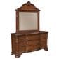 Vantage Old World 9-Drawer Dresser and Mirror in Cranberry, , large