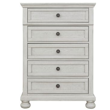 Signature Design by Ashley Robbinsdale 5 Drawer Single Knob Chest in Antique White, , large