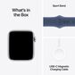 Apple Watch SE GPS 44mm Silver Aluminum Case with Denim Sport Band - M/L (Pre-Order), , large